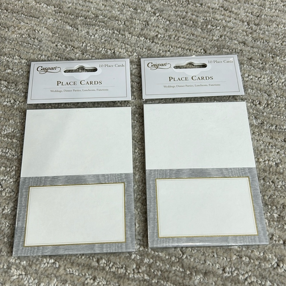 20 Caspari Moire Silver Place Cards